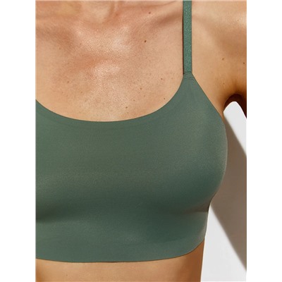 Omsa Топ 3. OmD 1112B Invisible Майка "Toп" женская с сеткой (кроп-топ на тонких бретелях с вкладышами), PA