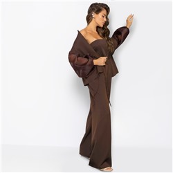Брючный костюм для эффектных выходов, Серьезная леди (2 в 1, брауни, нью)