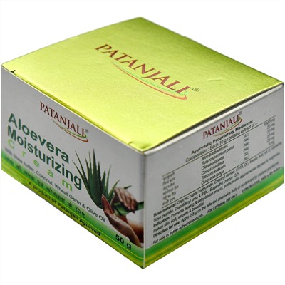 Patanjali Увлажняющий Крем Алоэ Вера с Маслом Ши, Кокосом, Ростками Пшеницы и Оливковым Маслом 50 г