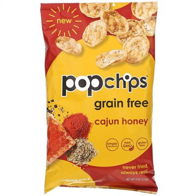 Popchips, Potato Chips, Cajun Honey, 4 oz (113 g)