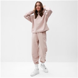 Костюм с вышивкой женский (толстовка, брюки) MIST Inspire, размер 44-46, бежевый