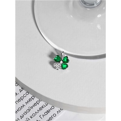 Подвеска из серебра с фианитами родированная 925 пробы п-7282р232