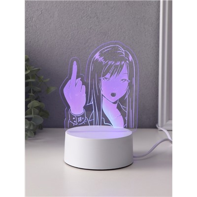 Светильник 3D RISALUX Fuck, LED-ночник, RGB, от сети, 9.5×13.4×17 см