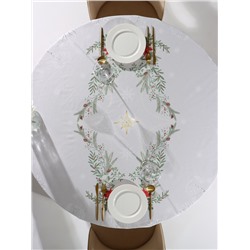 УЦЕНКА Скатерть Этель "Новогоднее чудо" d=220см +/-3см с ВГМО, 100%хл, саржа 190гр/м2