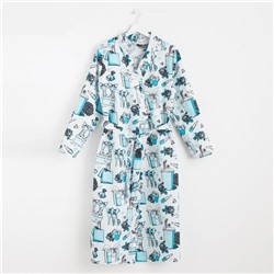 Халат женский удлинённый Этель «Mint mood», размер 46-48, вафля 200 г/м², хлопок