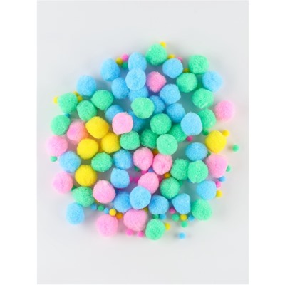 Декор для творчества «Помпончики. Конфеты» d=1-3 см набор 135 шт.