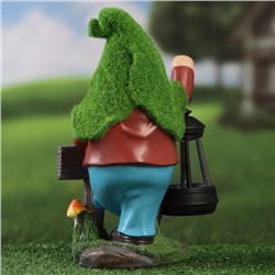 Садовая фигура - фонарь «Гном Welcome» 9×15×25 см, Greengo