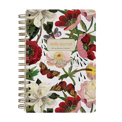 Ежедневник на золотом гребне «Cute diary» А5, BV, 136 л, "Пионы"