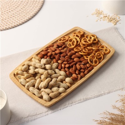 Блюдо для подачи Доляна Striata, 30×18 см, бамбук