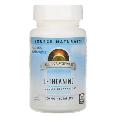 Source Naturals, L-теанин, 200 мг, 60 таблеток