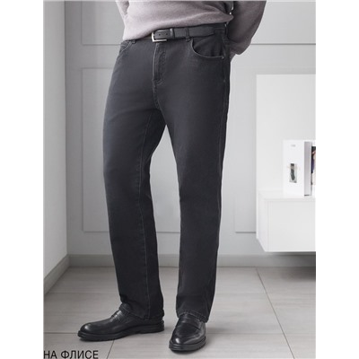 Джинсы утепленные прямые из эластичного денима с мягким флисом