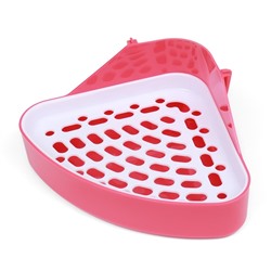 Туалет угловой для кроликов и хорьков, 24×18×11 см, красный