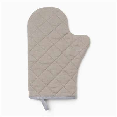 Варежка-прихватка «Доляна. Душевная кухня», серый, 20×28 см, рогожка, 100% хлопок