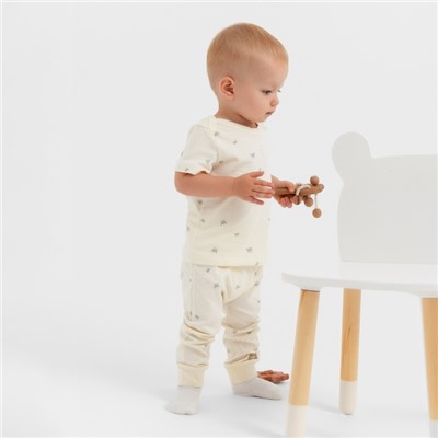 Штанишки детские MINAKU, рост 62-68 см, молочные