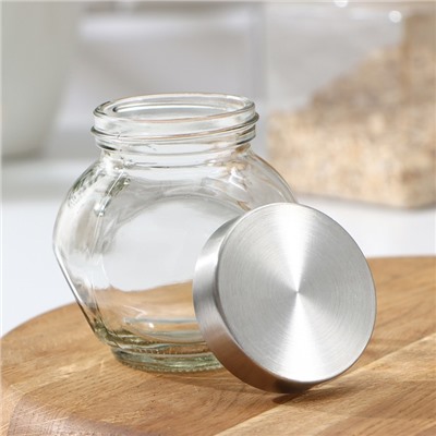 Баночка стеклянная для специй Доляна «Металлик», 200 мл, 6×8 см