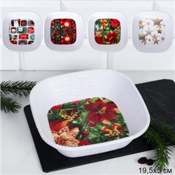 Корзина для фруктов 19,5 см / HX-HL2020 / новогодняя