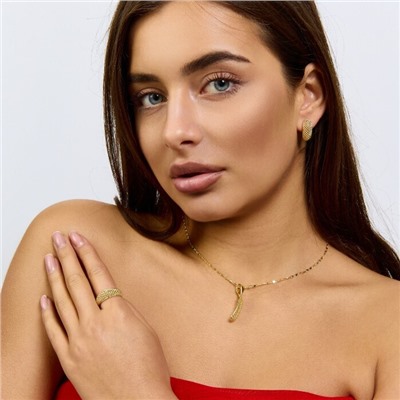 Комплект ювелирной бижутерии Итальянское золото (покрытие желтое 14к) серьги, кулон и кольцо 19 р, арт.217.396-19