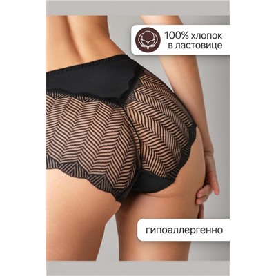 Набор трусов OIRO 0208 кружевные 46-60 3 шт (Черный)