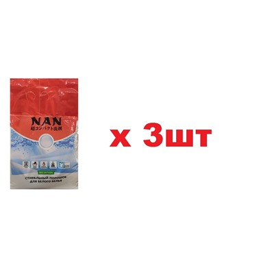 NAN Корея Стиральный порошок для белого белья Без запаха 2,4кг 3шт