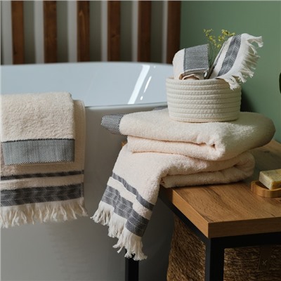 Полотенце махровое Love Life «Бриз» 50×80 см, чёрный, 100% хл, 500 г/м²