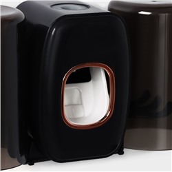 Держатель для зубных щёток с выдавливателем для зубной пасты, стакан 2 шт., 20×10.2×6.2 см, чёрный