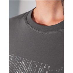 Нарядная футболка с принтом из премиального хлопка с эластаном