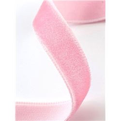 Лента бархатная, 10 мм, 18±1 м, розовая №02