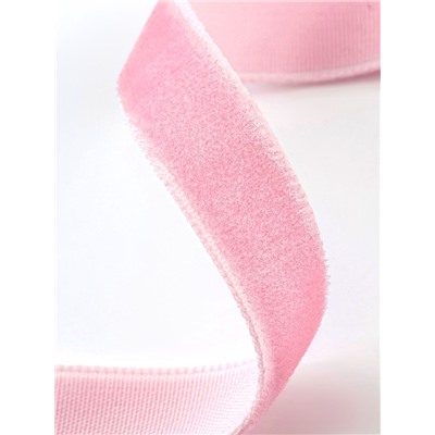 Лента бархатная, 10 мм, 18±1 м, розовая №02