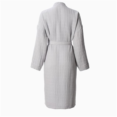 Халат женский муслиновый LoveLife, размер 42-44, серый, хлопок, 4-сл, 235 г/м²