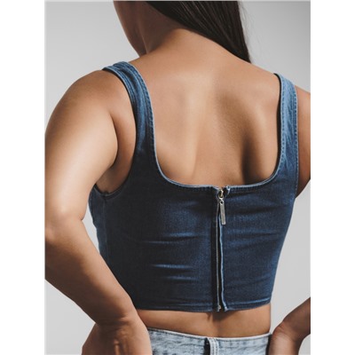 Корсет женский джинсовый MIST, размер XL, синий