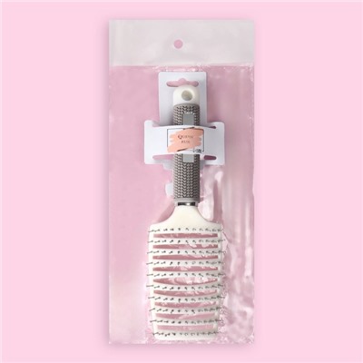 Расчёска массажная, с магнитом, прорезиненная ручка, 7.5×25.5 (±1) см, серая