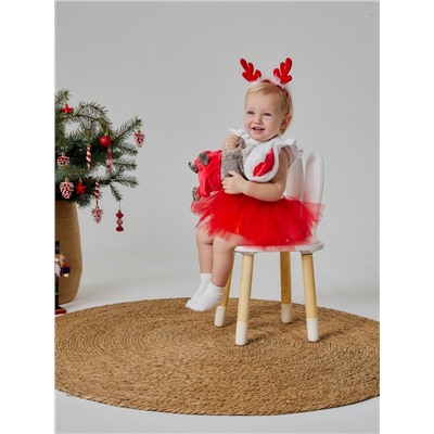 Набор для фотосессии «Крошка Я. Рождественский олененок»: юбка и ободок, красный, рост 68-92 см