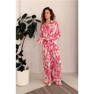 Рубашка  СЕТ001/17/Молочный, розовый