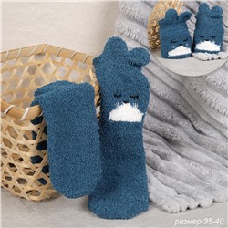 Носки женские флисовые р. 35-40 Лапки новогодний №10 / MNZ-16/10 /уп 12 /700654