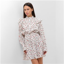 Платье мини женское с рюшами MIST, размер 46, белое