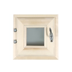 Деревянное окно для бани, 30×30 см, стеклопакет