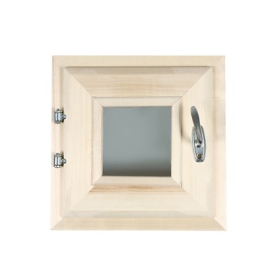 Деревянное окно для бани, 30×30 см, стеклопакет