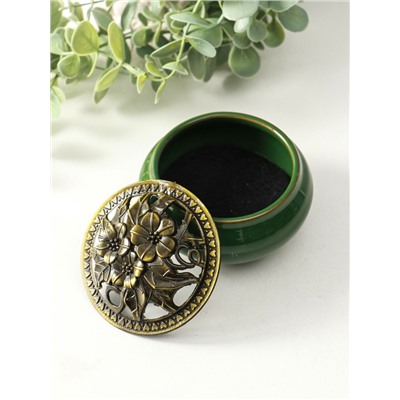 Курильница для благовоний, подставка для конусов TAKE IT EASY «Нефрит», 9.5×7 см, керамика, зелёная