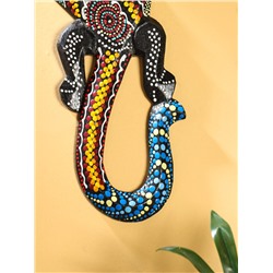 Панно «Геккон цветная абстракция», 30 см, дерево, МИКС