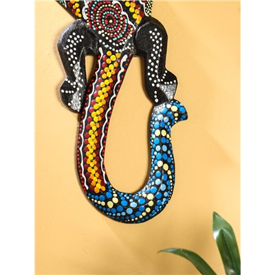 Панно «Геккон цветная абстракция», 30 см, дерево, МИКС