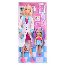 Кукла София врач, 29 см, с пациентом Машенька и акс, руки и ноги сгиб, в коробке