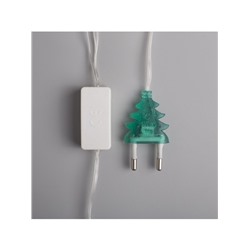 Гирлянда «Нить» 5 м с насадками «Сосульки граненые», IP20, прозрачная нить, 20 LED, свечение мульти (RG/RB), мигание, 220 В