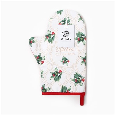 Варежка-прихватка «Этель» Christmas melody, 20×28 см, саржа, хлопок 100%, ватин 250 г/м²