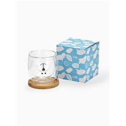 Стакан с двойными стенками и подставкой «Моя порция счастья», 300 мл