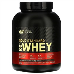 Optimum Nutrition, Gold Standard, 100% Whey, двойной шоколад, 2,27 кг (5 фунтов)