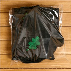 Набор для бани с аппликацией «Дубовый лист», 3 предмета: шапка, коврик, рукавица, войлок, тёмный