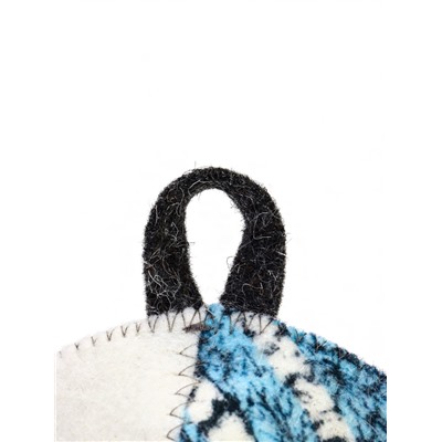 Шапка для бани и сауны «Берёзки и небо», полиэфир, шерсть, белая