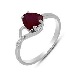 Кольцо, 1 рубин корунд триллион 7мм/1.65 ct, Базель