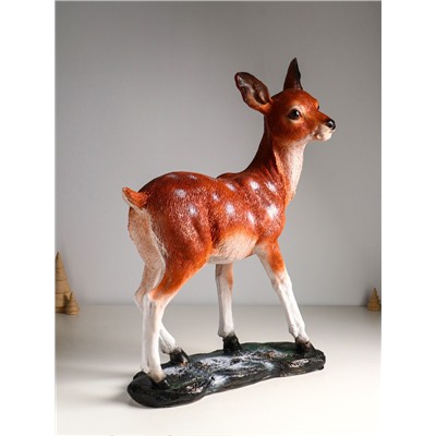 Фигура полистоун «Оленёнок», с глиттером, 53×40 см, коричневый