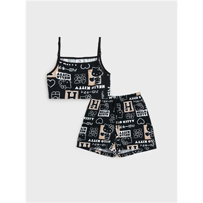 Комплект трикотажный для девочек: майка, шорты